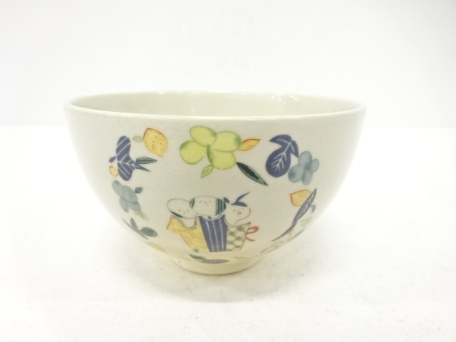 加藤昌山造　色絵　人物　茶碗